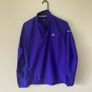 Adidas Purple Lightweight Quarter Zip Windbreaker Small
